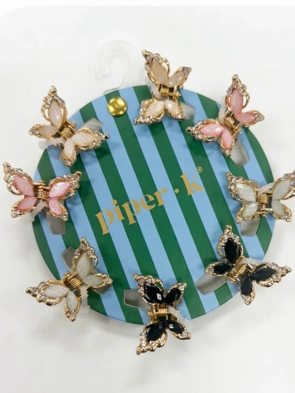 NWT ⚜️🦋⚜️ Piper K Butterfly Mini Hair Claw Clip Set of 8!